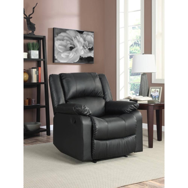 Manual Recliner Chair with Segmented Back and Overstuffed Arms