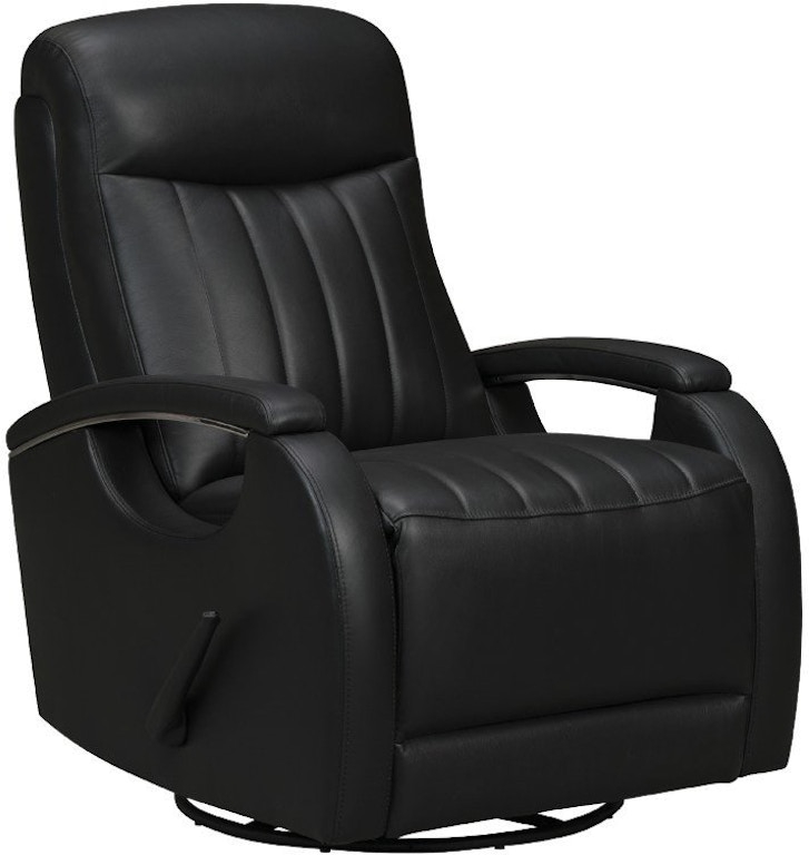 Manual Recliner Channel Tufted Open Arm Silver Black Swivel Recliner