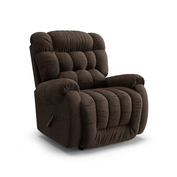 Manual Recliner, Dark Brown, Channel Tufted, Overstuffed, Lever