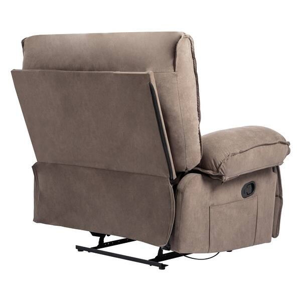 Manual Recliner Fabric Metal Base Side Pocket Lever Transitional