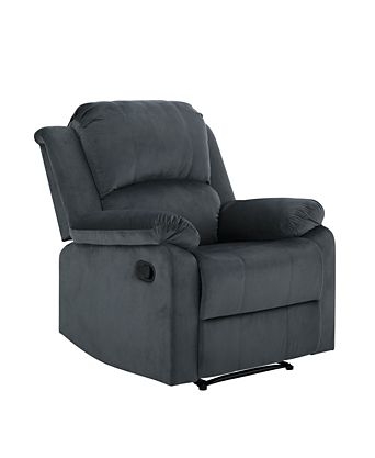 Manual Recliner Overstuffed Charcoal Grey Split Backrest Chair