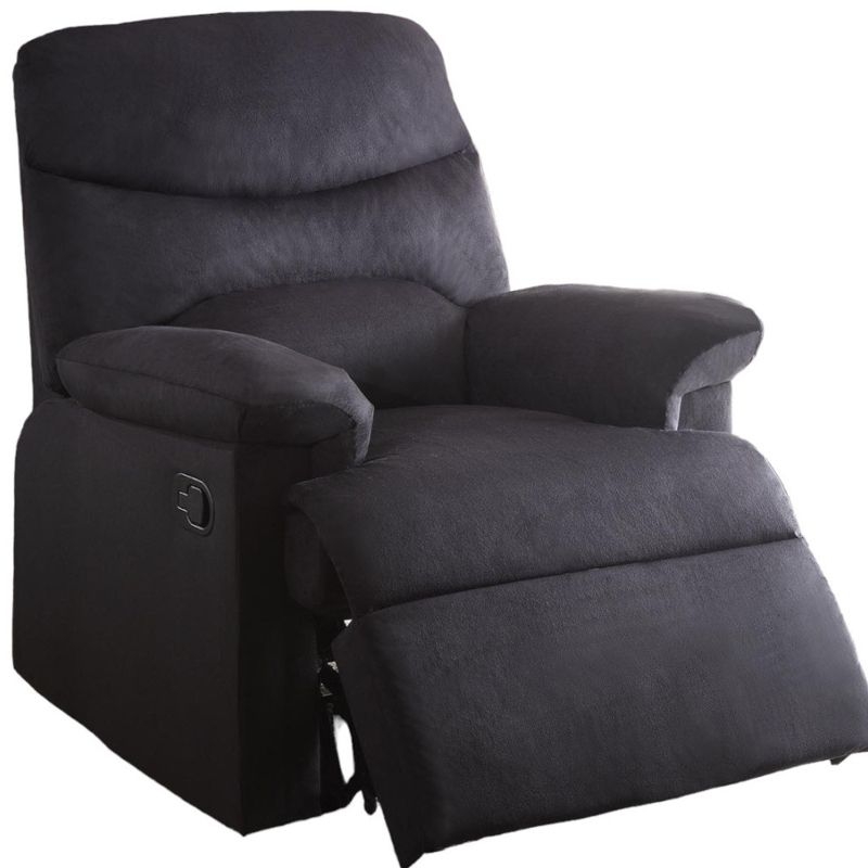 Manual Recliner Plush Cushioning Black Manual Handle Split Back