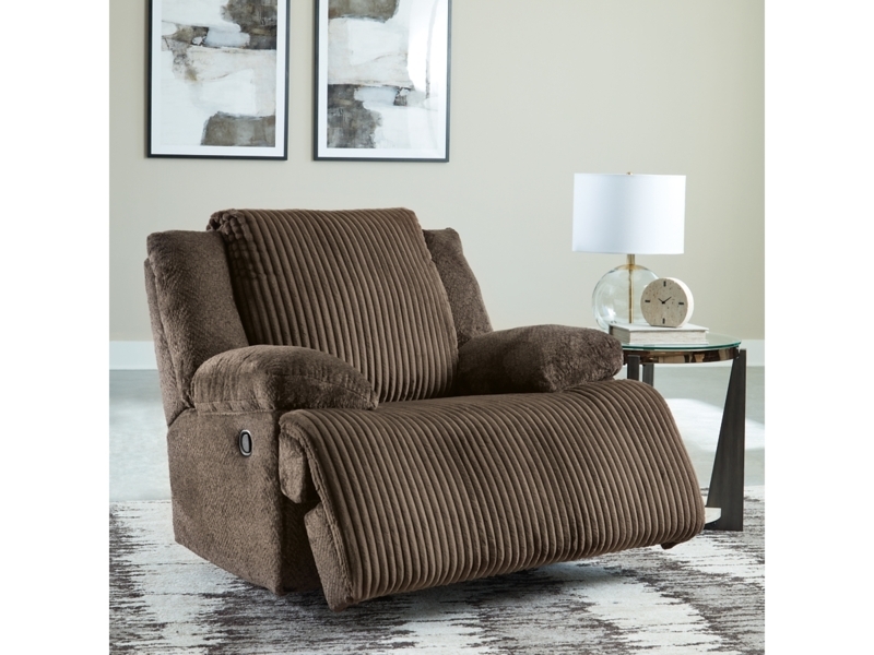 Manual Recliner with Ribbed Corduroy-Look Fabric