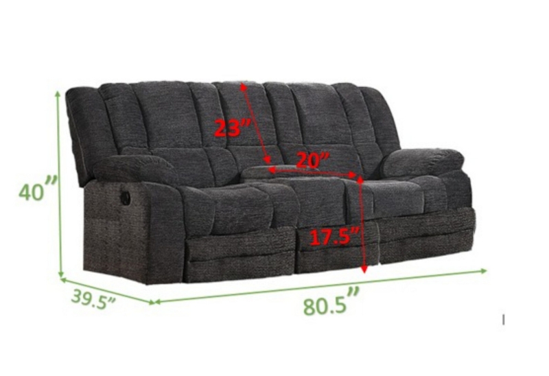 Manual Reclining Sofa with Center Console and Cup Holders