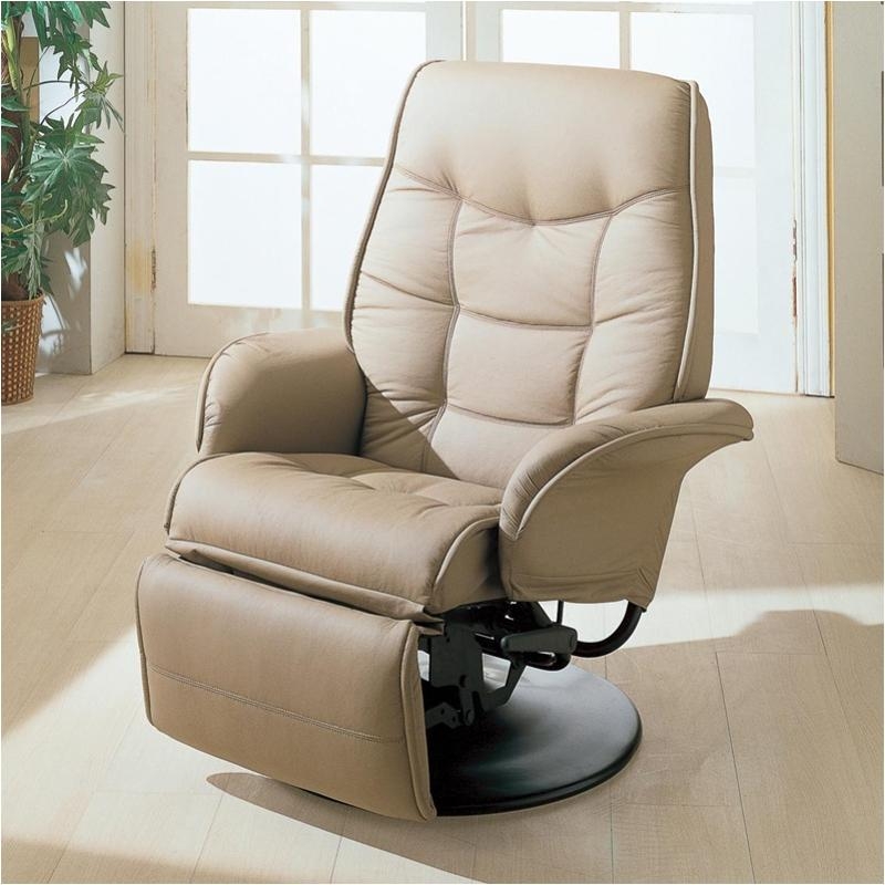 Manual Swivel Recliner with Tiered Backrest in Leather-Like