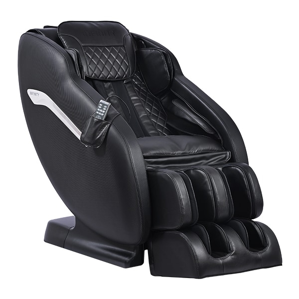 Massage Chair Body Massager High-Tech Black with Silver Accent Swoop