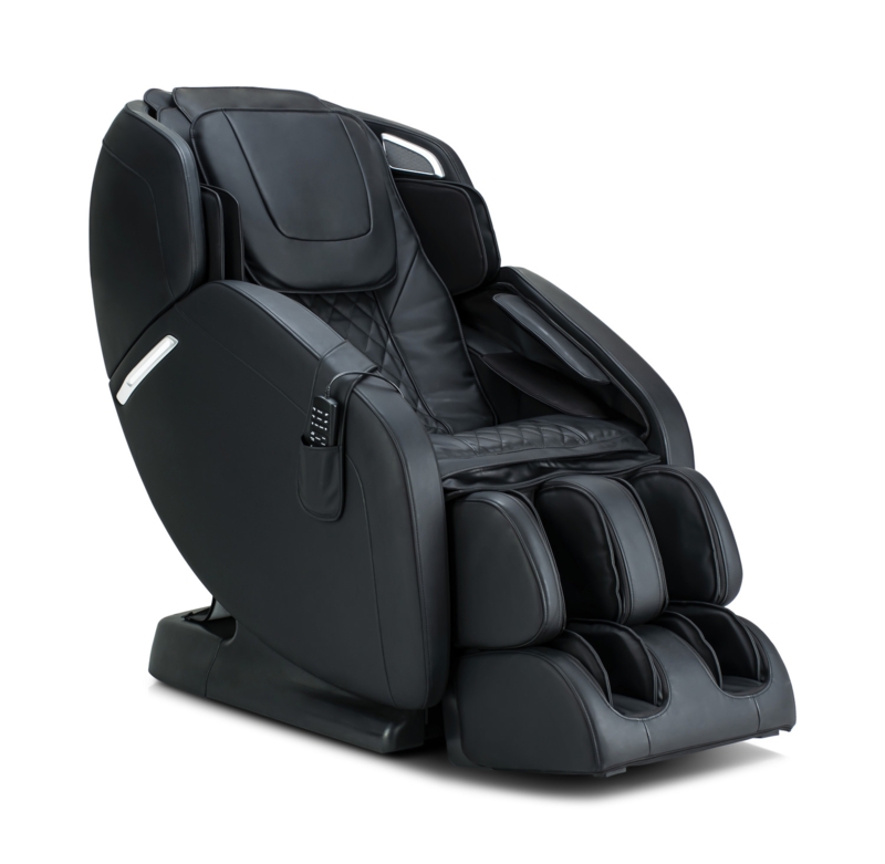 Massage Chair Ergonomic Full Body Massager Black with Curved Frame