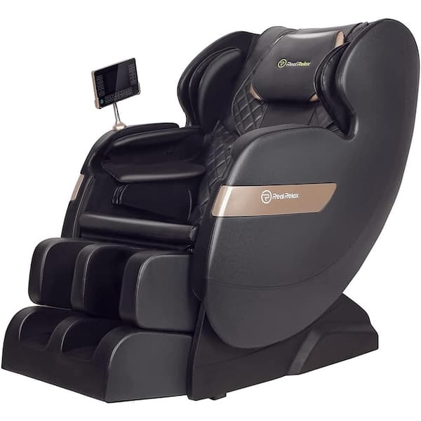 Massage Chair High Tech Recliner Black Diamond Quilted Upholstery