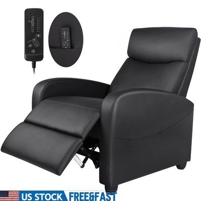 Massage Recliner with Slim Contemporary Silhouette and Wired Remote