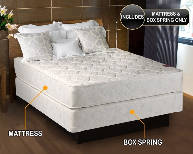 Mattress Set White Floral Damask Pattern Quilted Top Traditional