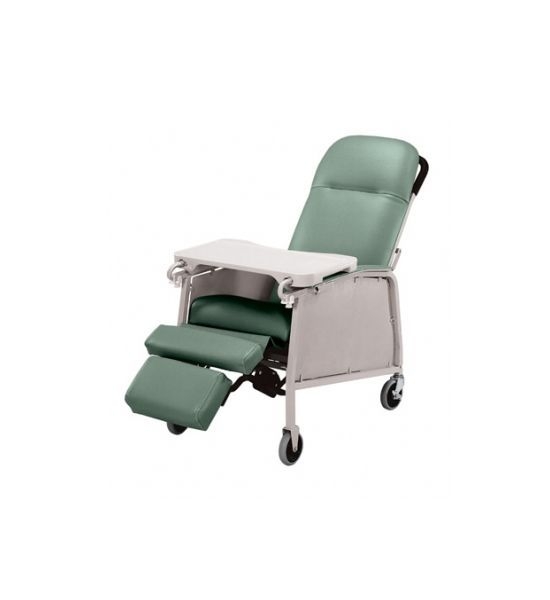 Medical Recliner Integrated Utility Tray Jade Green Clinical Chair