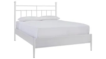 Metal Bed Frame with Spindle Headboard and Ball Finials