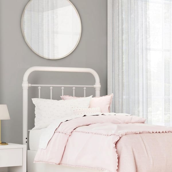Metal Spindle Headboard Ball Finials Rounded Corners