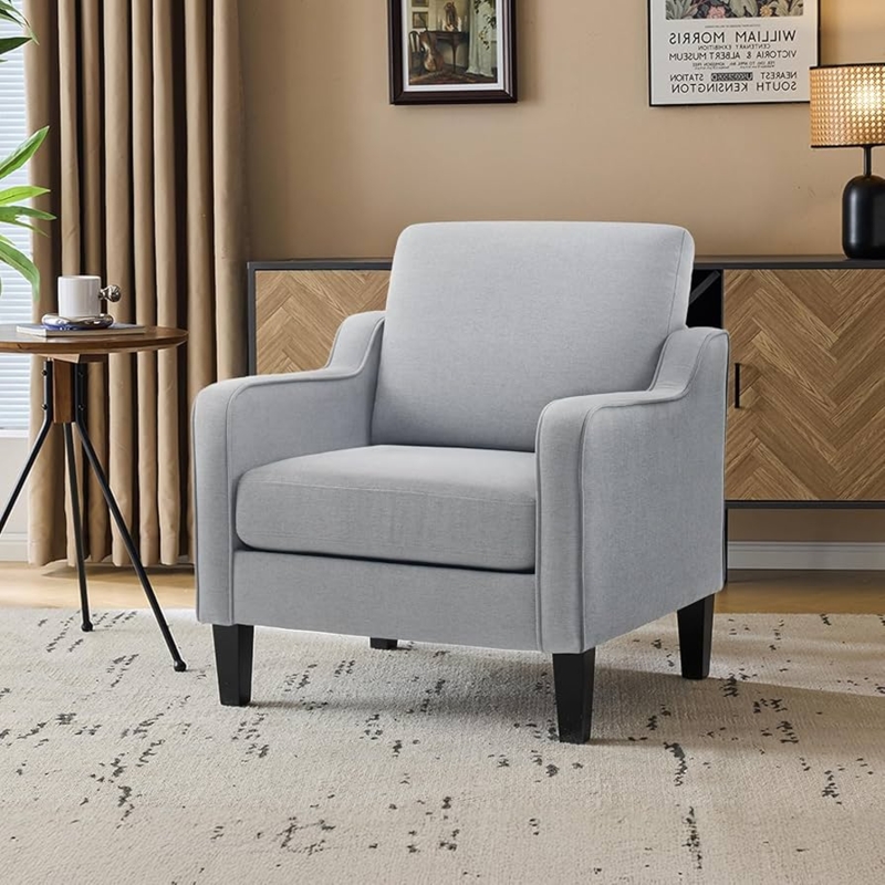 Mid-Century Modern Accent Chair featuring Unique Scooped Arms