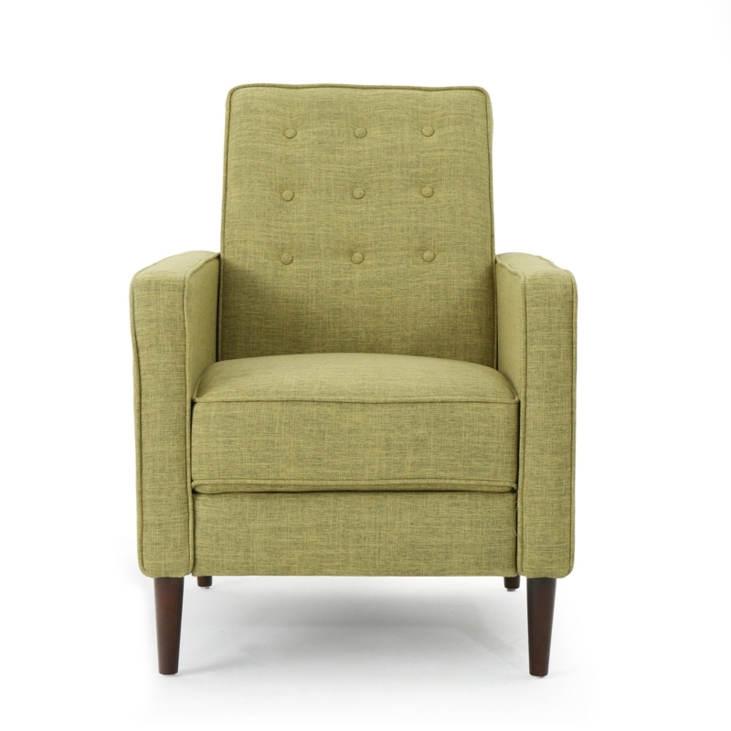 Mid-Century Modern Recliner in Lime Green with Tapered Legs