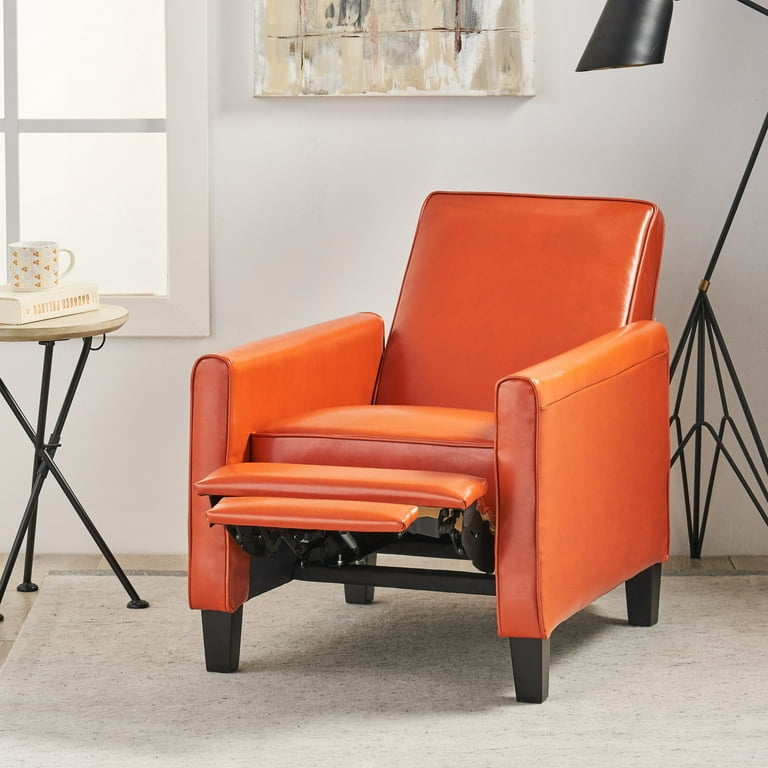 Mid-Century Push-Back Recliner with Square Track Arms and Tapered Legs