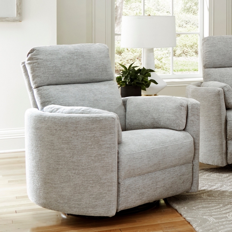 Mineral Grey Power Swivel Glider with Tiered Backrest