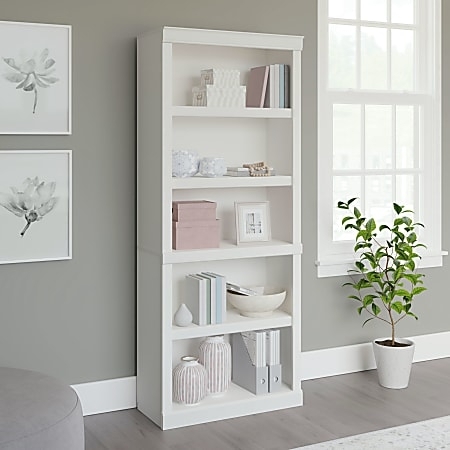 Minimalist Arctic White Shelving Unit with Clean Geometric Form