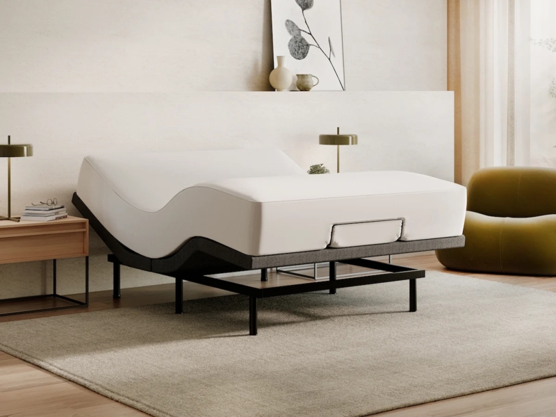 Minimalist Charcoal Upholstered Adjustable Bed Frame Independent Incline
