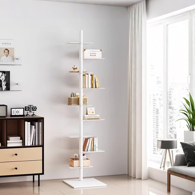 Minimalist Staggered Bookcase Tower Pedestal Base