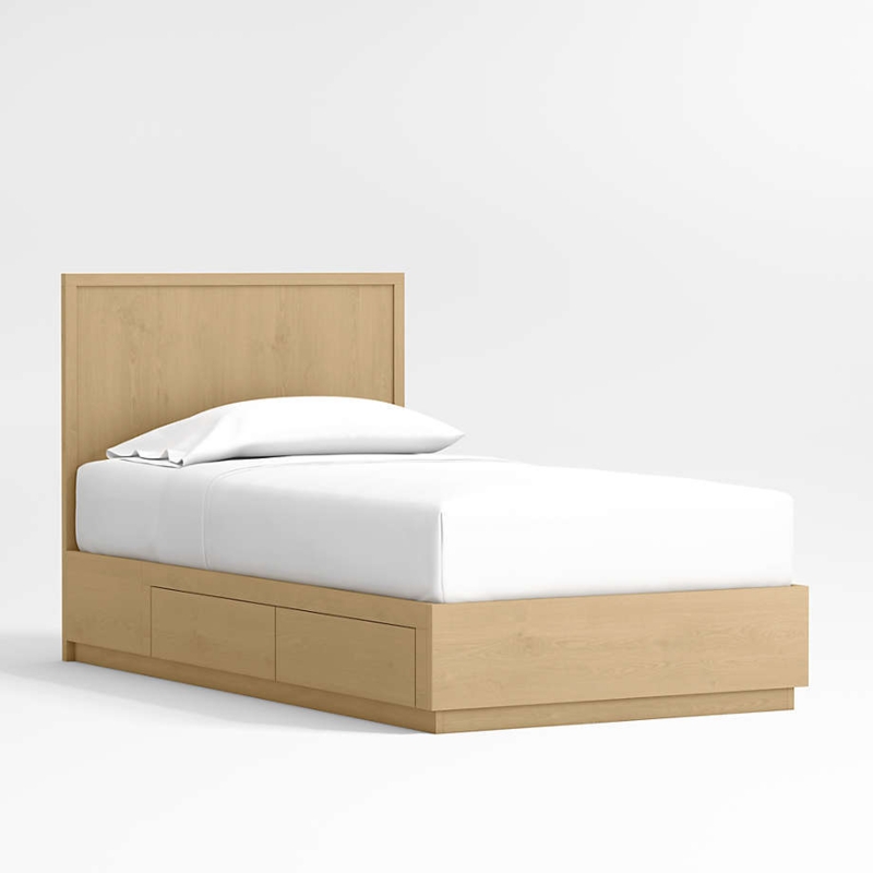 Minimalist Storage Bed with Handleless Under-Bed Drawers