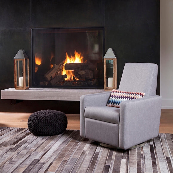 Minimalist Woven Swivel Glider Recliner with High Track Arms