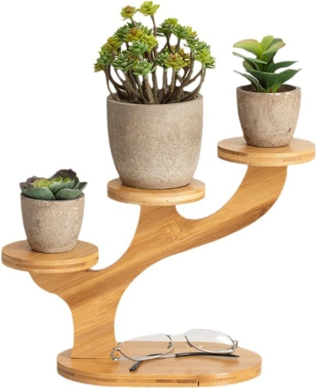 : MISNODE Wood Plant Stand On Table Window Sills Desk, Succulent Plant  Pot Stand, Plant Display Rack, Multi Layer Concise Tabletop Planter Holder,  Small Plant Shelf Indoor (3 Tier) : Patio,