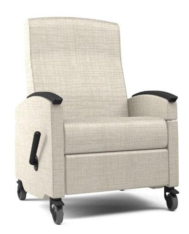 Mobile Medical Recliner Chair with Linen-Textured Upholstery