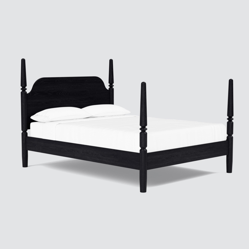 Modern Farmhouse Four Poster Bed Matte Black Arched Headboard
