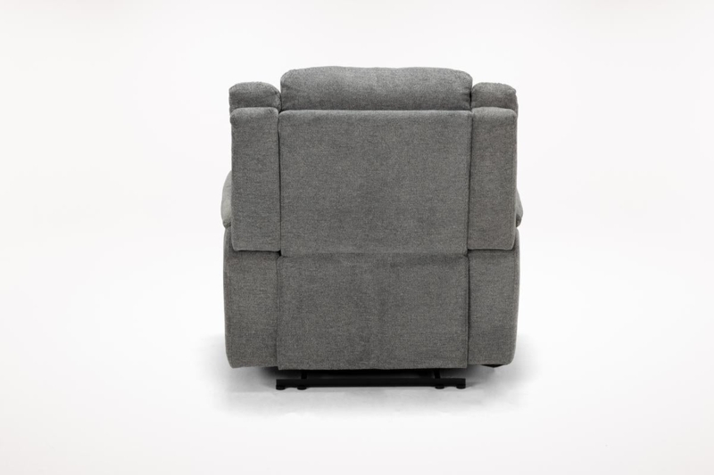 Modern Light Gray Recliner with Split Back and Blocky Silhouette