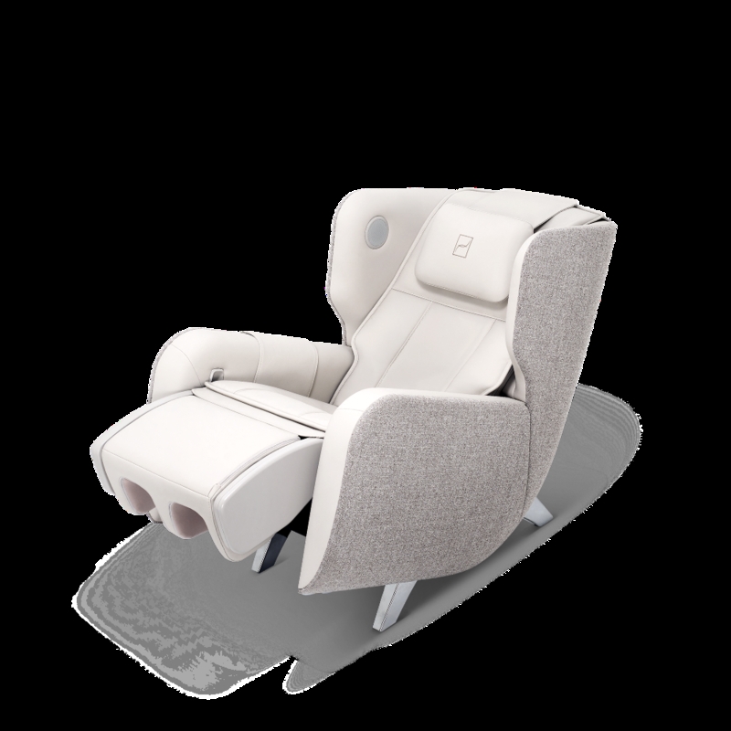 Modern Massage Chair with Dual Material Upholstery and Integrated Speakers