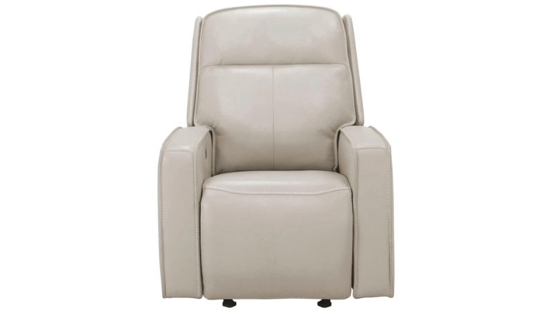 Modern Power Glider Recliner, Light Taupe with Boxy Arms