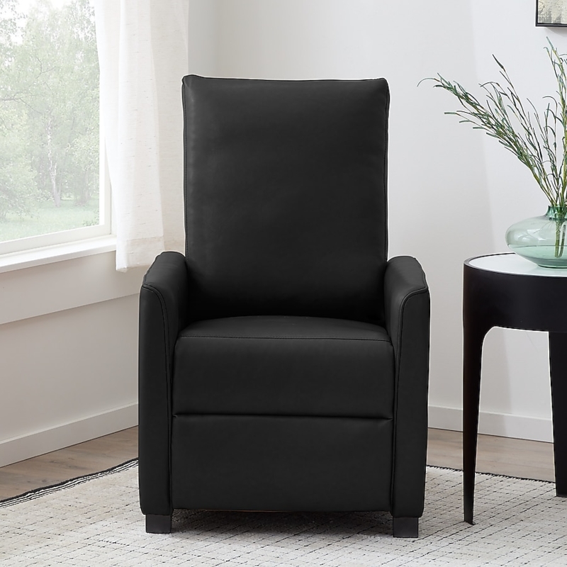 Modern Recliner Faux Leather Track Arms Space Saving