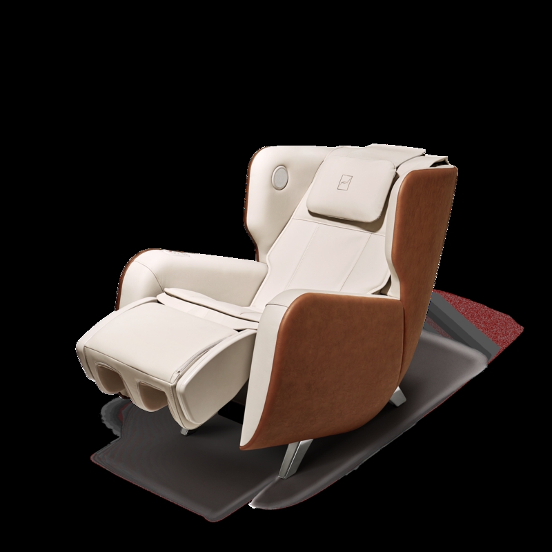 Modern Two-Toned Massage Recliner with Sleek Metallic Feet