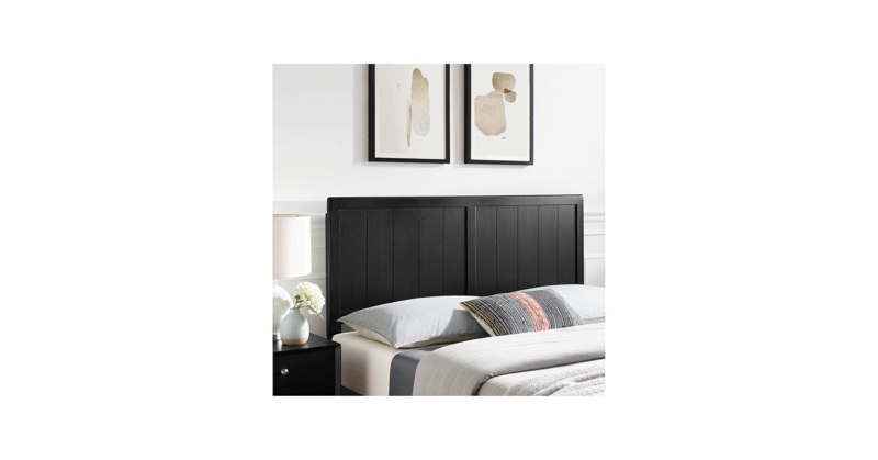 - Modway MOD-6219-BLK Robbie King Wood Headboard, Black