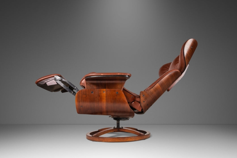 Mulhauser Style Bentwood Recliner with Swivel & Integrated Footrest