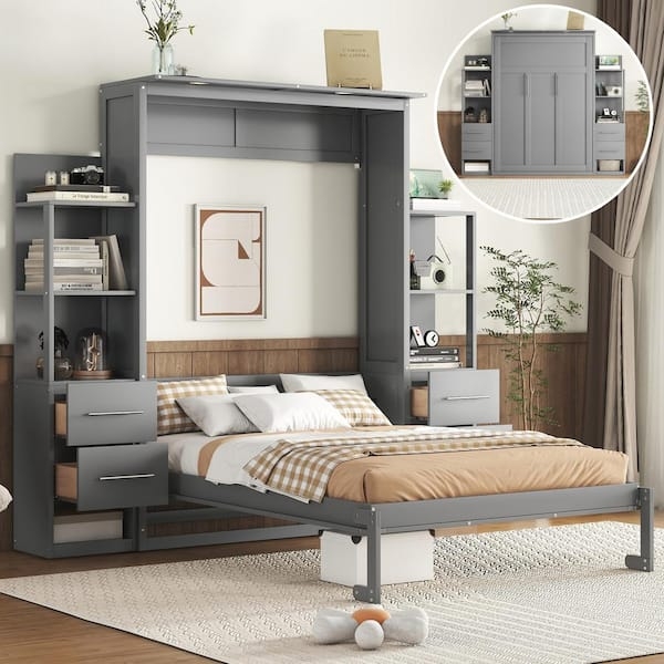Murphy Bed System with Integrated Side Piers & Overhead LEDs