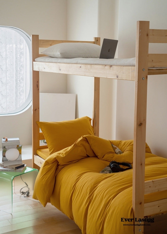 Mustard Yellow Bedding Jersey Knit Twin Duvet Minimalist