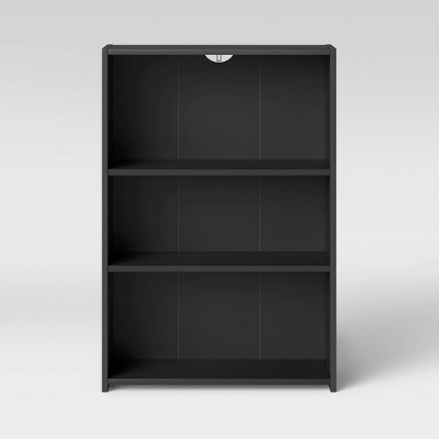 Narrow Bookcase with Closed Back, Three-Shelf Minimalist Storage Unit