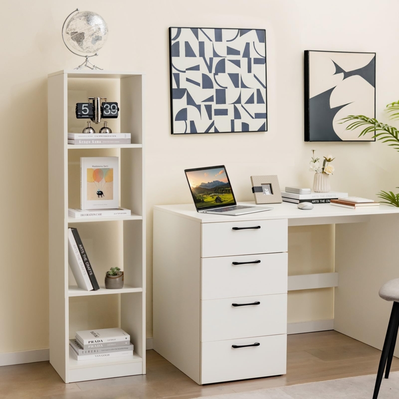Narrow Cubby Bookcase Small Space Vertical Storage