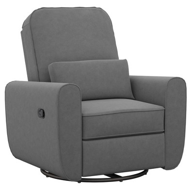 Nursery Glider Recliner Integrated Lumbar Pillow Swivel Glide Action