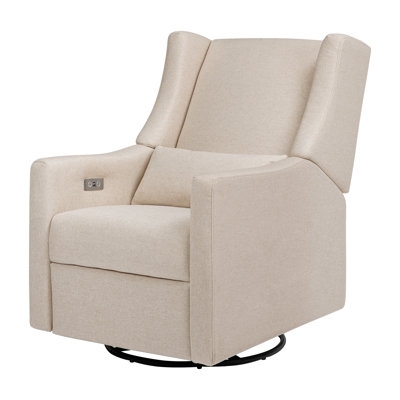 Nursery Glider Wingback Silhouette with USB Port Cream Power Recliner