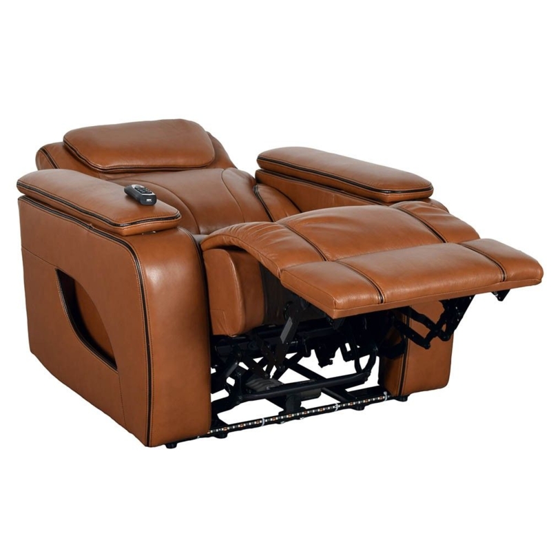 Nutmeg Zero Gravity Power Recliner with Contrast Piping