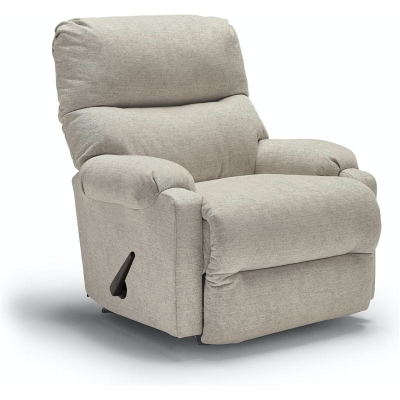 Oatmeal Linen-Like Rocker Recliner with Tiered Back Cushions
