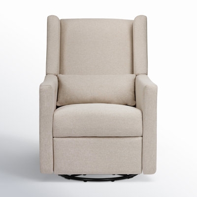 Oatmeal Power Reclining Nursery Glider with Wingback Silhouette