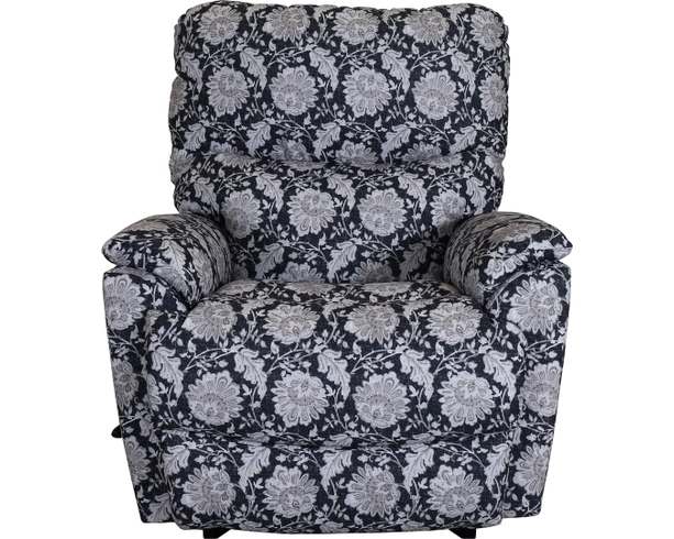 Onyx Floral Rocker Recliner with Tiered Back Cushion