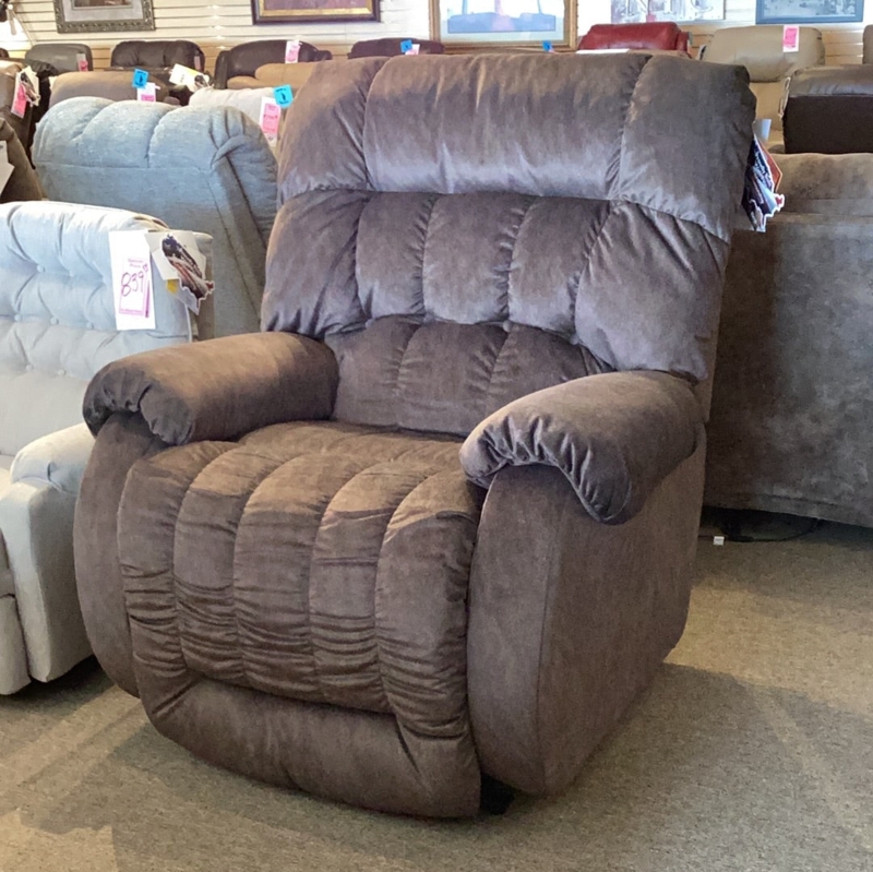 Oversized Manual Recliner Chocolate Channeled Back Microfiber