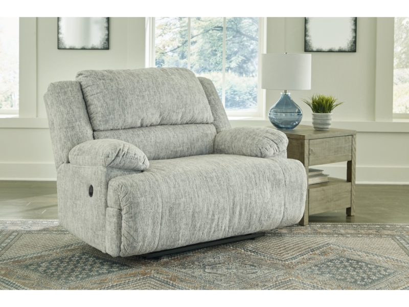 Oversized Manual Recliner Heathered Grey Fabric Wide Seat Chair