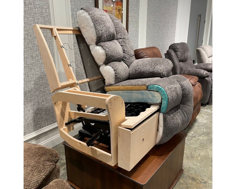 Oversized Rocker Recliner Cutaway View with Multi-Layer Foam Cushion