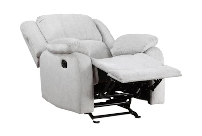 Overstuffed Manual Glider Recliner with Extended Footrest